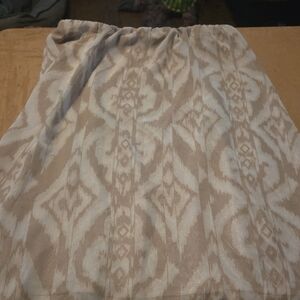 Cato Cream and Tan Patterned A-Line Skirt